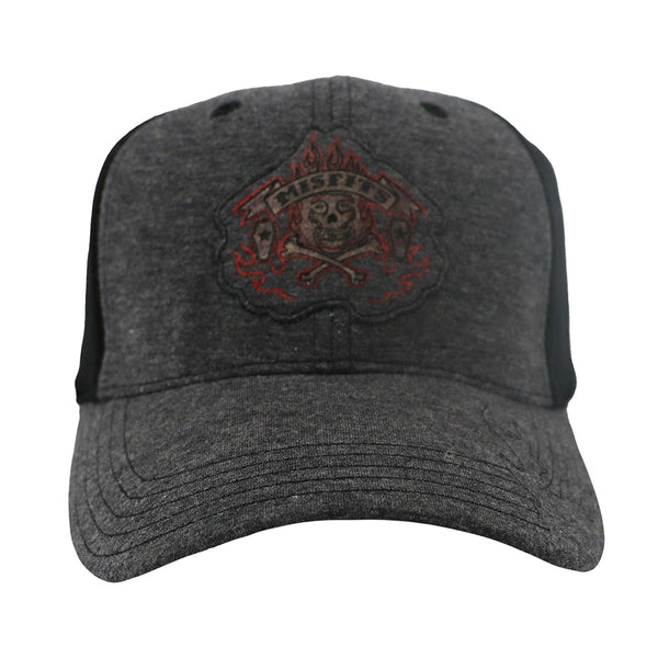 SKULL LOGO FLAMES BACK/GREY CAP