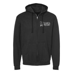 Black zip hoodie featuring Misfits logo on the chest for holiday style