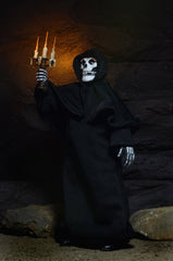 Skeletal figure in black robe with candelabra, Misfits Fiend clothed action figure