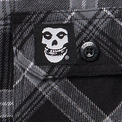 Misfits Grey & Black Long Sleeve Flannel Shirt