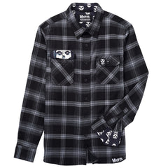 Misfits Grey & Black Long Sleeve Flannel Shirt