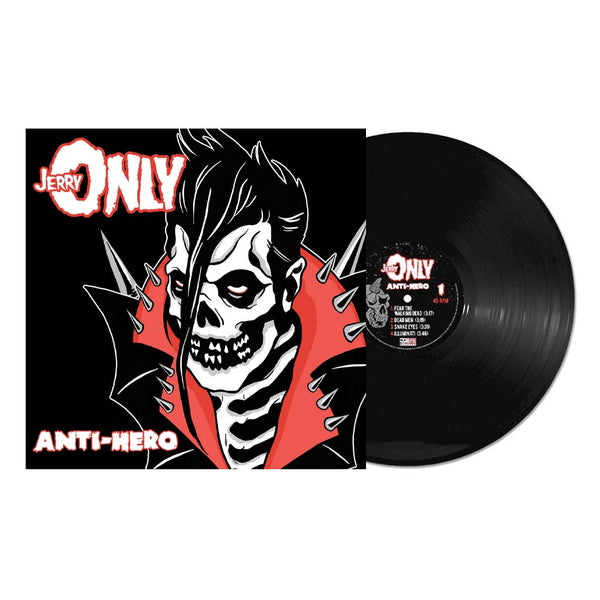 Vinyl record album featuring punk-style skeleton art, JERRY ONLY Anti-Hero black vinyl