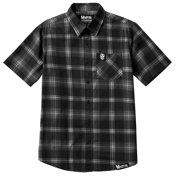 Misfits Plaid Short Sleeve Button-Up Shirt