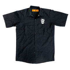 Black short-sleeved shirt featuring an embroidered Fiend Skull logo on the chest