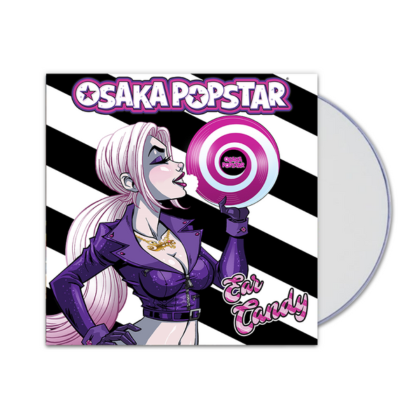 CD album cover of Osaka Popstar ’Ear Candy’ Deluxe with anime character and free 2-sided poster