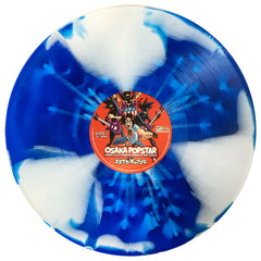 Tie-dyed blue and white vinyl record for Osaka Popstar American Legends bundle