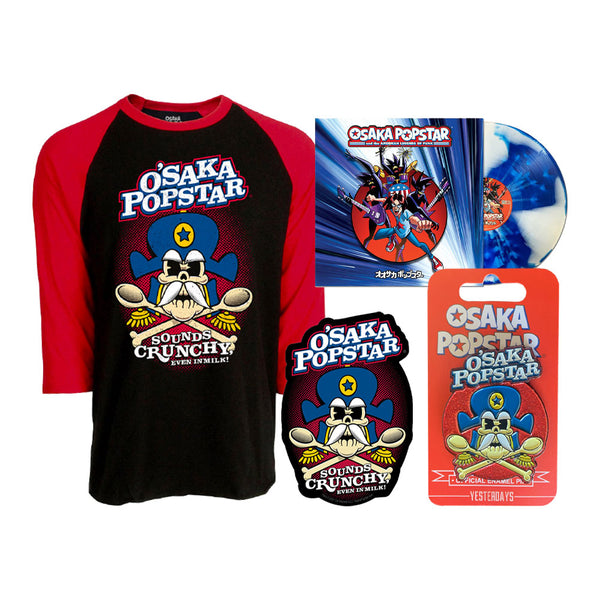 Baseball-style t-shirt with Osaka Popstar cartoon skull design for American Legends bundle