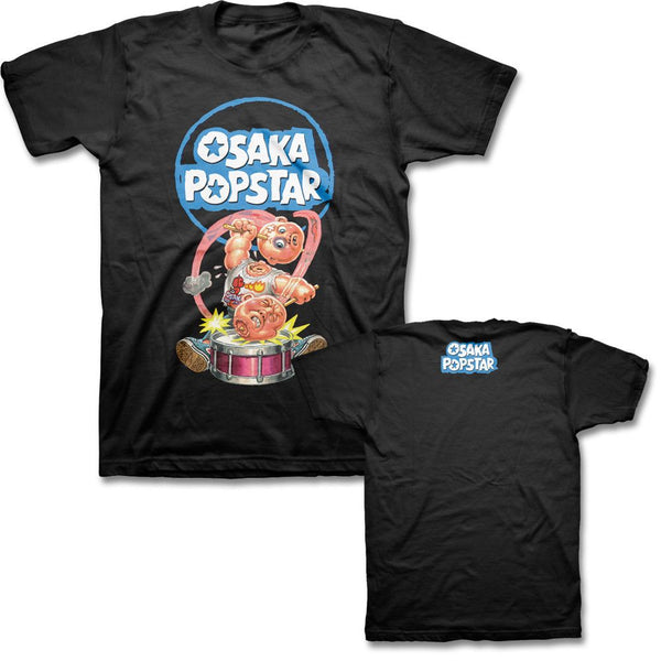 Black t-shirt with colorful Osaka Popstar design from Rock ’em O-Sock ’em collection
