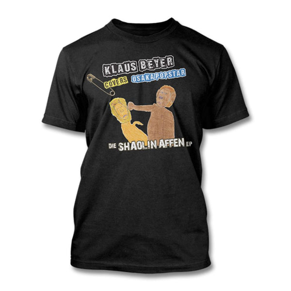 Black Beyer Osaka Monkey T-Shirt featuring cartoon graphic for official Osaka Popstar fans