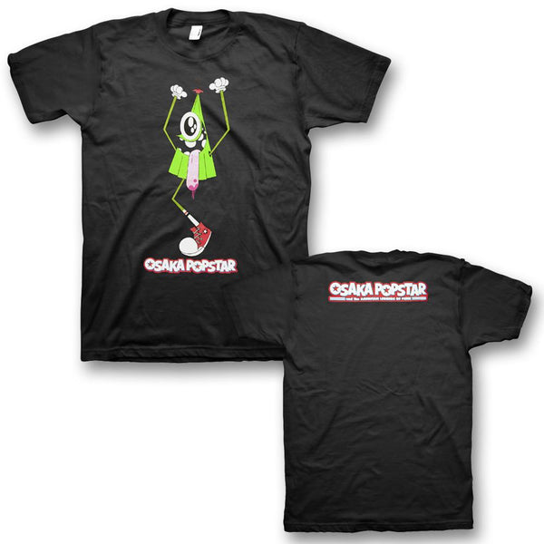Black Osaka Popstar Monstar T-Shirt with colorful cartoon character design