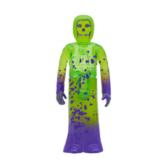 Bright green and purple Misfits ReAction Figure with skull face in carry case