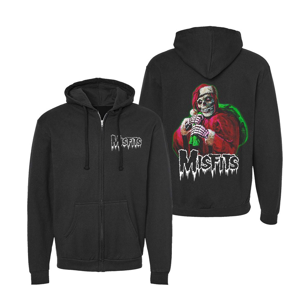 Misfits Holiday Fiend Black Zip Hoodie Official Misfits Records