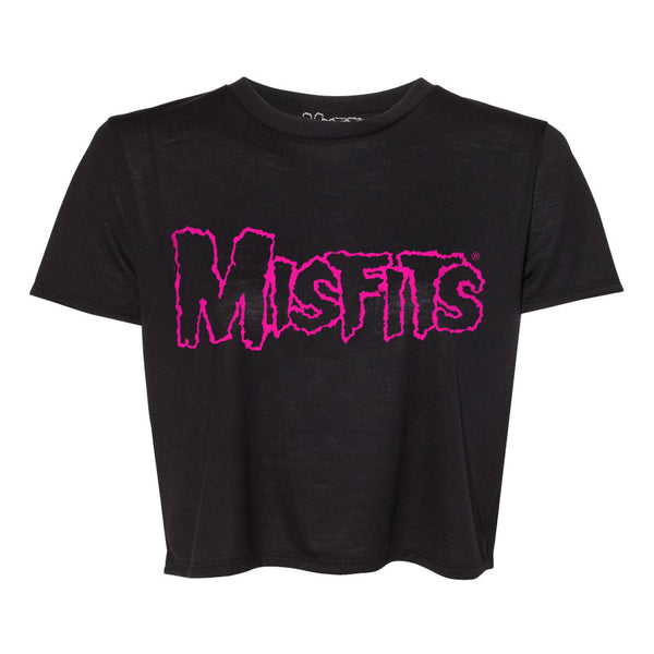 Neon Pink Logo Crop Top | Misfits Records